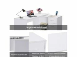 Bureau Informatique Multi Rangements Nito Blanc -mobilier de bureau Shop meuble bureau 19193173
