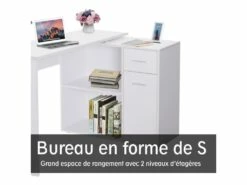 Bureau Informatique Multi Rangements Nito Blanc -mobilier de bureau Shop meuble bureau 19193175