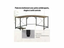 Bureau D'angle Informatique LORIENT Brun -mobilier de bureau Shop meuble bureau 19193193