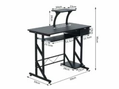 Bureau Informatique Tropico Noir -mobilier de bureau Shop meuble bureau 19193243