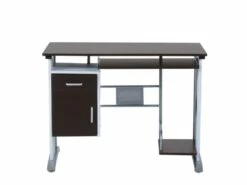 Bureau Informatique MDF Brun-noir Et Blanc -mobilier de bureau Shop meuble bureau 19193349