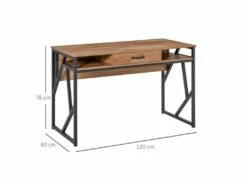 Bureau Industriel GIULIA Aspect Bois De Noyer -mobilier de bureau Shop meuble bureau 19193505