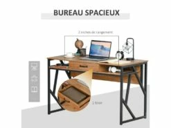 Bureau Industriel GIULIA Aspect Bois De Noyer -mobilier de bureau Shop meuble bureau 19193507