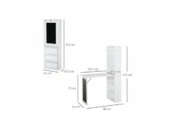 Bureau Mural Bibliothèque FLORY Blanc -mobilier de bureau Shop meuble bureau 19193515