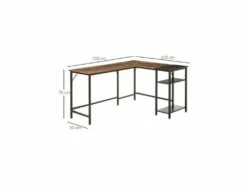 Bureau Informatique Design EDMOND Brun Et Noir -mobilier de bureau Shop meuble bureau 19193661