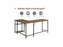 Bureau Informatique Design EDMOND Brun Et Noir -mobilier de bureau Shop meuble bureau 19193665