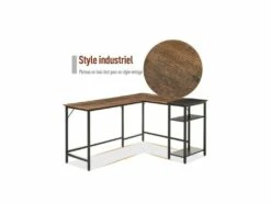 Bureau Informatique Design EDMOND Brun Et Noir -mobilier de bureau Shop meuble bureau 19193667