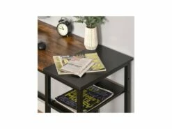 Bureau Informatique Design EDMOND Brun Et Noir -mobilier de bureau Shop meuble bureau 19193671