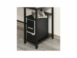 Bureau Informatique Design EDMOND Brun Et Noir -mobilier de bureau Shop meuble bureau 19193673