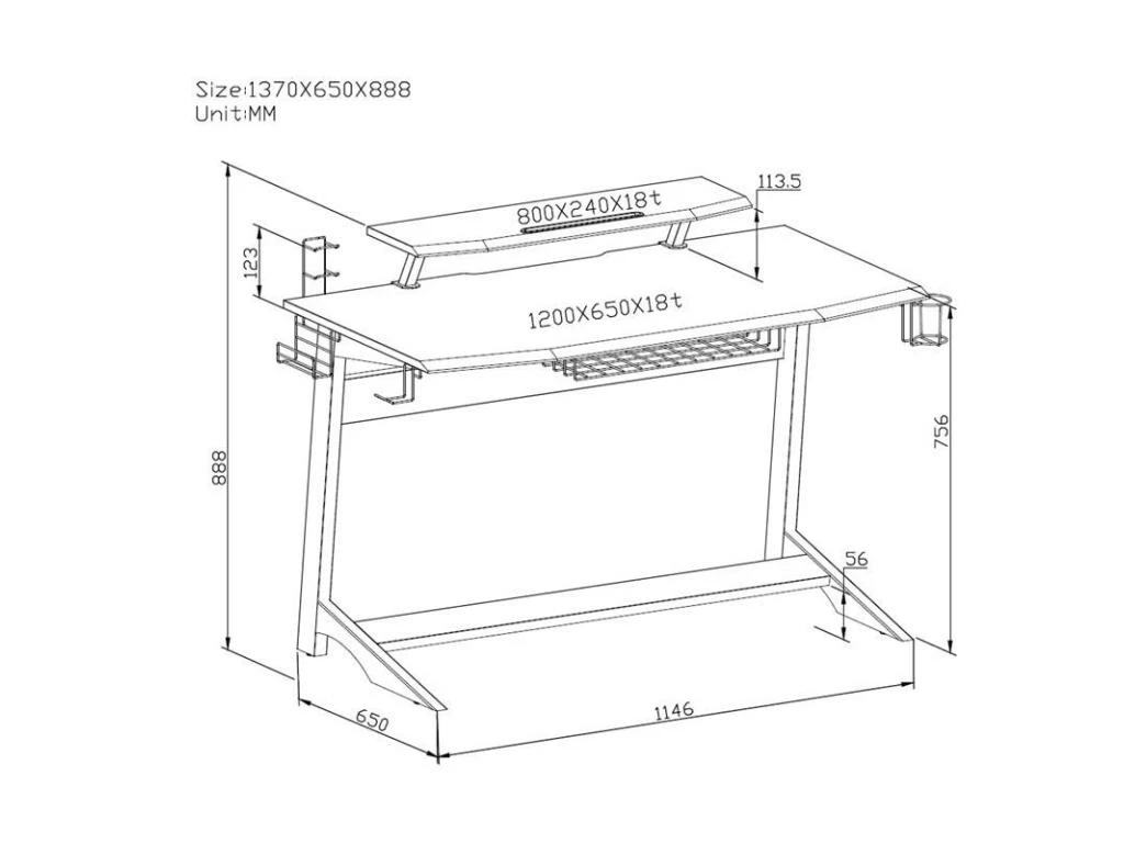 Bureau Gaming Taroudant Noir 7 Bureau Gaming Taroudant Noir – Image 7