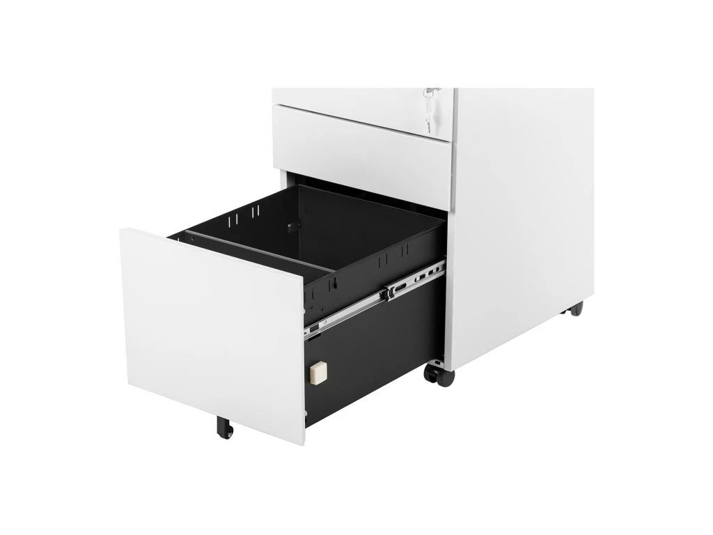 Caisson Mobile Avec Tiroirs Verrouillable - 85 Kg - 5 Roulettes Blanc 14_0006038 4 Caisson Mobile Avec Tiroirs Verrouillable - 85 Kg - 5 Roulettes Blanc 14_0006038 – Image 4
