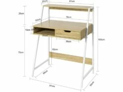 Bureau Informatique Table De Bureau Secrétaire Table Plan De Travail Avec Tiroir, étagère, FWT63-N -mobilier de bureau Shop meuble bureau 19310971