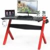 Bureau Gamer Pour E-sport Avec Porte-gobelet,tapis De Souris,support Pour Ecouteurs En Fibre