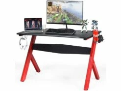 Bureau Gamer Pour E-sport Avec Porte-gobelet,tapis De Souris,support Pour Ecouteurs En Fibre