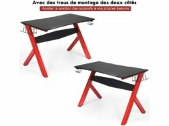 Bureau Gamer Pour E-sport Avec Porte-gobelet,tapis De Souris,support Pour Ecouteurs En Fibre -mobilier de bureau Shop meuble bureau 19408199