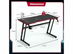 Bureau Gamer 120x60 Cm, Avec Surface En Fibre De Carbone, Crochet Pour Casque, Porte-gobelet 8 Bureau Gamer 120x60 Cm, Avec Surface En Fibre De Carbone, Crochet Pour Casque, Porte-gobelet -mobilier de bureau Shop meuble bureau 19408219