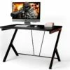 Bureau Gaming 116 X 75 Cm, Bureau Gamer Avec Cadre En Métal En Forme De R