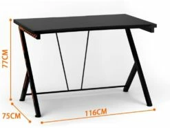 Bureau Gaming 116 X 75 Cm, Bureau Gamer Avec Cadre En Métal En Forme De R -mobilier de bureau Shop meuble bureau 19408231