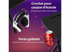 Bureau Gamer Pour E-sports Table Pour Ordinateur/pc Avec Porte-gobelet -mobilier de bureau Shop meuble bureau 19408237