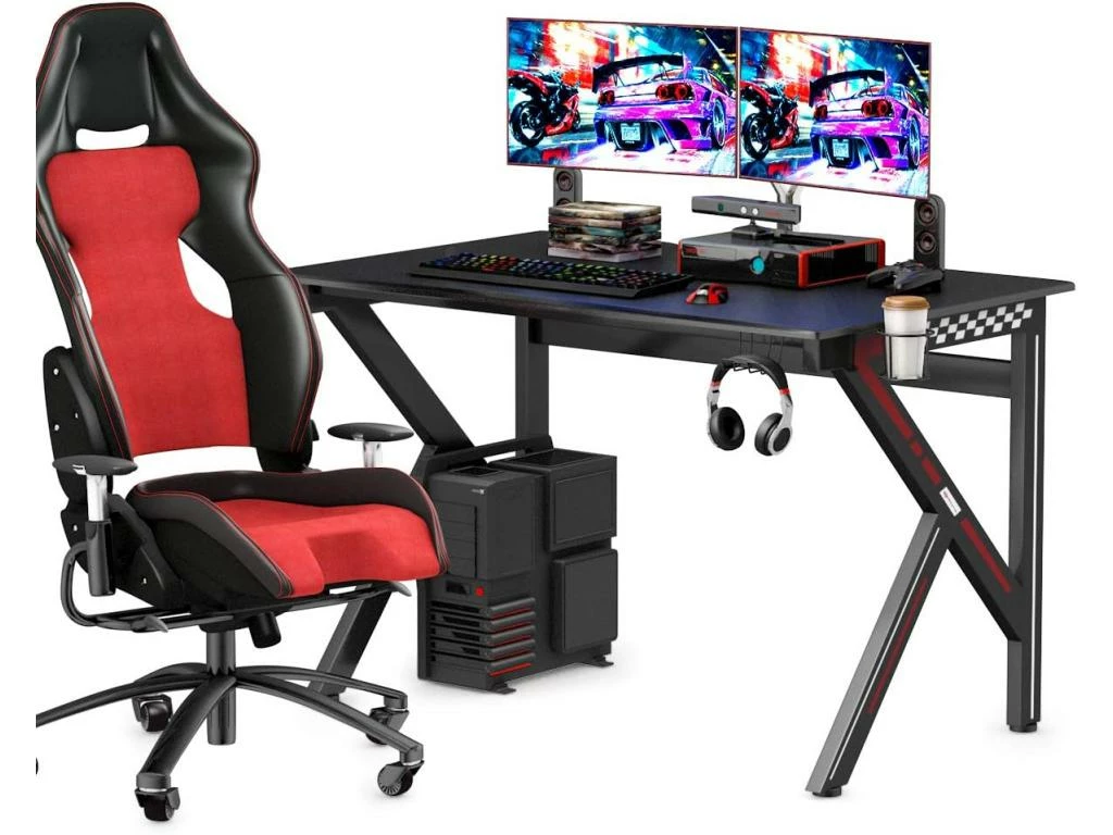 Bureau Gamer Table Informatique 115 X 75 X 76 Cm Avec Porte-gobelet Stable K Cadre 3 Bureau Gamer Table Informatique 115 X 75 X 76 Cm Avec Porte-gobelet Stable K Cadre – Image 3