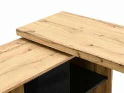 Bureau Extensible Avec Plateau Pivotant 360° - MDF - Naturel Et Noir - PAVELO 28 Bureau Extensible Avec Plateau Pivotant 360° - MDF - Naturel Et Noir - PAVELO -mobilier de bureau Shop meuble bureau 19408267