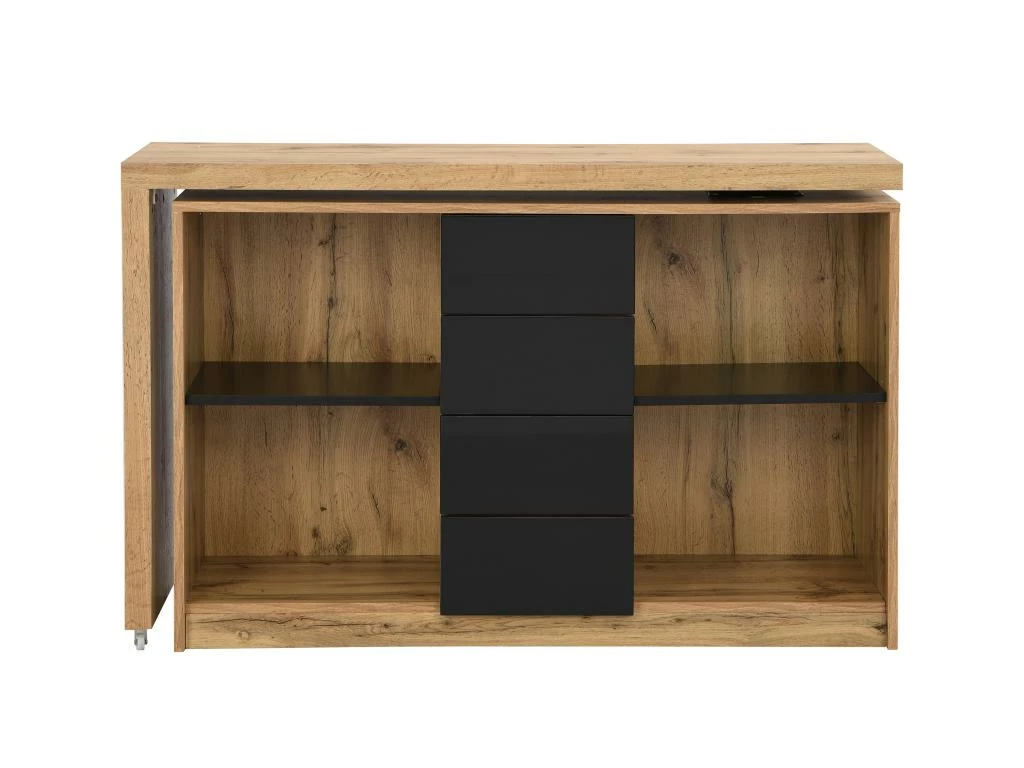 Bureau Extensible Avec Plateau Pivotant 360° - MDF - Naturel Et Noir - PAVELO 9 Bureau Extensible Avec Plateau Pivotant 360° - MDF - Naturel Et Noir - PAVELO – Image 9