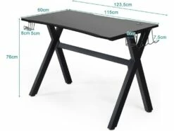 Bureau Gaming 120 X 60 X 76 CM Table Ergonomique Avec Porte-Gobelet, Crochet Pour Tapis De Souris 8 Bureau Gaming 120 X 60 X 76 CM Table Ergonomique Avec Porte-Gobelet, Crochet Pour Tapis De Souris -mobilier de bureau Shop meuble bureau 19408323