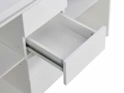 Bureau Extensible Avec Plateau Pivotant 360° - MDF - Blanc Laqué - PAVELO -mobilier de bureau Shop meuble bureau 19408891