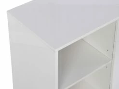 Bureau Extensible Avec Plateau Pivotant 360° - MDF - Blanc Laqué - PAVELO -mobilier de bureau Shop meuble bureau 19408893