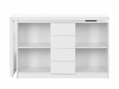 Bureau Extensible Avec Plateau Pivotant 360° - MDF - Blanc Laqué - PAVELO -mobilier de bureau Shop meuble bureau 19408905