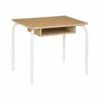 Bureau Enfant En Métal Blanc Et Bois H 52 Cm