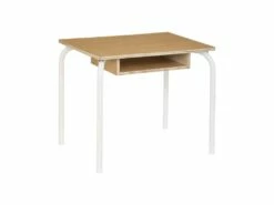 Bureau Enfant En Métal Blanc Et Bois H 52 Cm