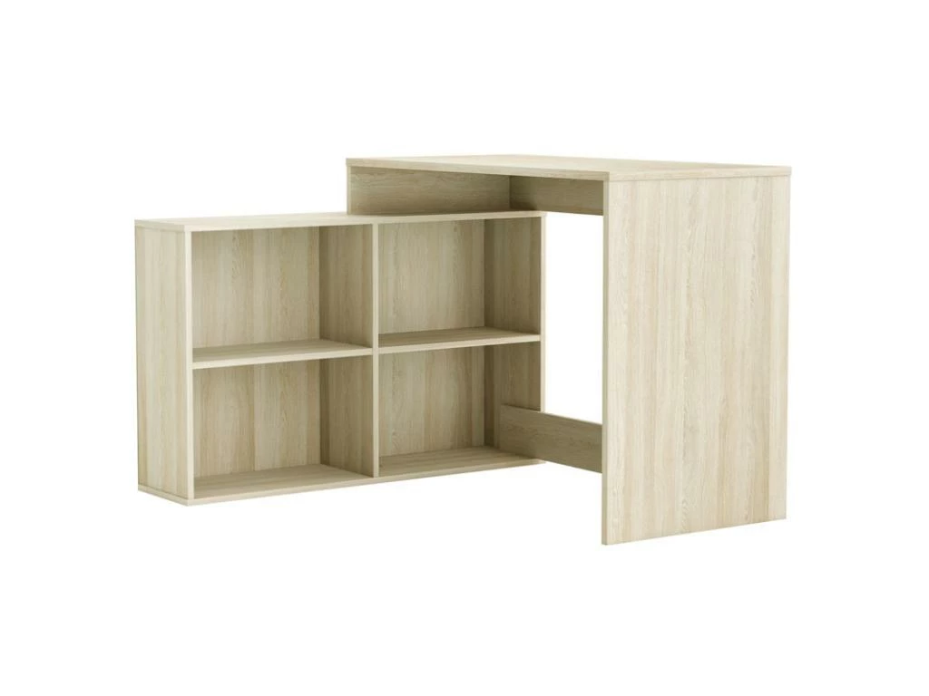 Bureau D'angle 4 Niches Chêne Clair - DIDEROT - L 112 X L 100 X H 77 Cm 5 Bureau D'angle 4 Niches Chêne Clair - DIDEROT - L 112 X L 100 X H 77 Cm – Image 5