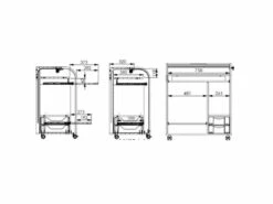 Bureau Informatique Noir à Roulettes - Coloris: Zonk Pow 400 -mobilier de bureau Shop meuble bureau 19908975