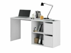 Bureau D'angles 2 Portes + 2 Niches Blanc - DAPATA - L 152 X L 49 X H 74 Cm -mobilier de bureau Shop meuble bureau 20003105