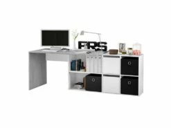 Bureau D'angles 2 Portes + 4 Niches Blanc/Béton - DAPATA PLUS - L 203 X L 66 X H 74 Cm 14 Bureau D'angles 2 Portes + 4 Niches Blanc/Béton - DAPATA PLUS - L 203 X L 66 X H 74 Cm -mobilier de bureau Shop meuble bureau 20003277