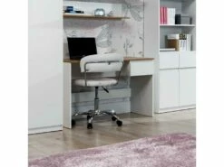Bureau 1 Tiroir Blanc/Bois - QIZ - L 115 X L 54 X H 75 Cm