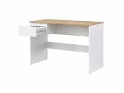 Bureau 1 Tiroir Blanc/Bois - QIZ - L 115 X L 54 X H 75 Cm -mobilier de bureau Shop meuble bureau 21046301