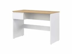 Bureau 1 Tiroir Blanc/Bois - QIZ - L 115 X L 54 X H 75 Cm -mobilier de bureau Shop meuble bureau 21046305