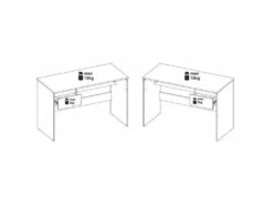 Bureau 1 Tiroir Chêne Clair - QIZ - L 115 X L 54 X H 75 Cm -mobilier de bureau Shop meuble bureau 21152263