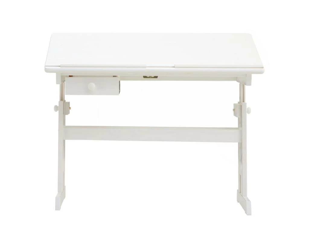 Bureau Enfant écolier Junior FLEXI Table à Dessin Réglable En Hauteur Et Pupitre Inclinable Avec 1 Tiroir En Pin Massif Lasuré Blanc 4 Bureau Enfant écolier Junior FLEXI Table à Dessin Réglable En Hauteur Et Pupitre Inclinable Avec 1 Tiroir En Pin Massif Lasuré Blanc – Image 4