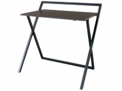 34" Bureau D'Étude De Bureau À Domicile Pliant En Bois Moderne Brun/Noir