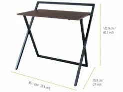 34" Bureau D'Étude De Bureau À Domicile Pliant En Bois Moderne Brun/Noir -mobilier de bureau Shop meuble bureau 21284581