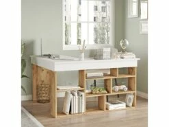 Bureau Moderne Etagères Tywin - Venprodin - Pin 115 Cm - Blanc -mobilier de bureau Shop meuble bureau 21306843