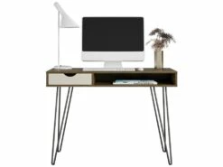 Bureau 1 Tiroir En HDF Marron Et Chêne -mobilier de bureau Shop meuble bureau 21580491