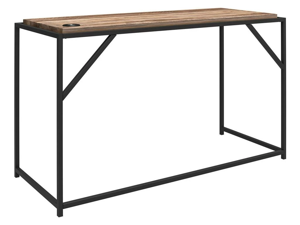 Bureau En Panneaux De Particules De Chêne Patiné Et Structure En Métal 3 Bureau En Panneaux De Particules De Chêne Patiné Et Structure En Métal – Image 3