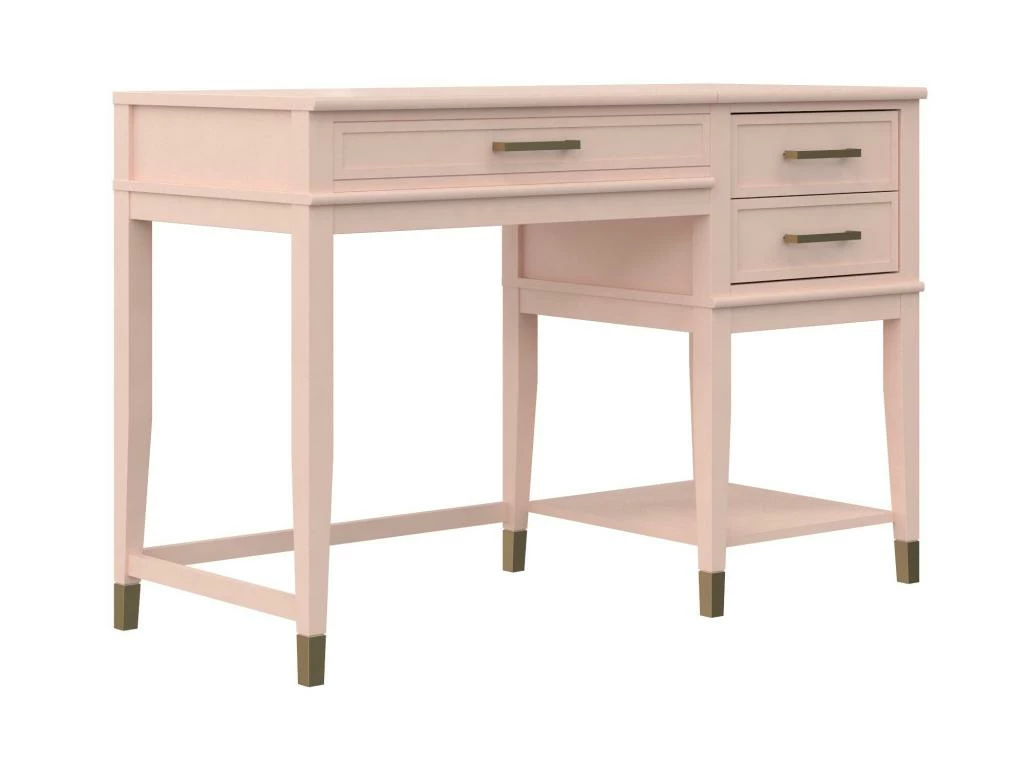 Bureau D'ordinateur Avec Plateau Relevable En MDF Rose 1 Bureau D'ordinateur Avec Plateau Relevable En MDF Rose