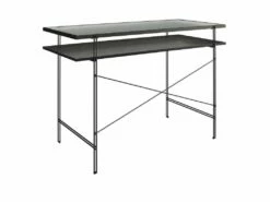 Bureau D'ordinateur En Verre Transparent Et Structure En Métal Noir 12 Bureau D'ordinateur En Verre Transparent Et Structure En Métal Noir -mobilier de bureau Shop meuble bureau 21693951