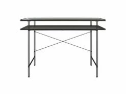 Bureau D'ordinateur En Verre Transparent Et Structure En Métal Noir 18 Bureau D'ordinateur En Verre Transparent Et Structure En Métal Noir -mobilier de bureau Shop meuble bureau 21693963