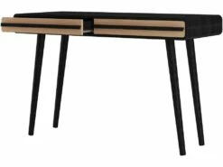 Bureau 2 Tiroirs En Aggloméré Noir Et Nature -mobilier de bureau Shop meuble bureau 21694059